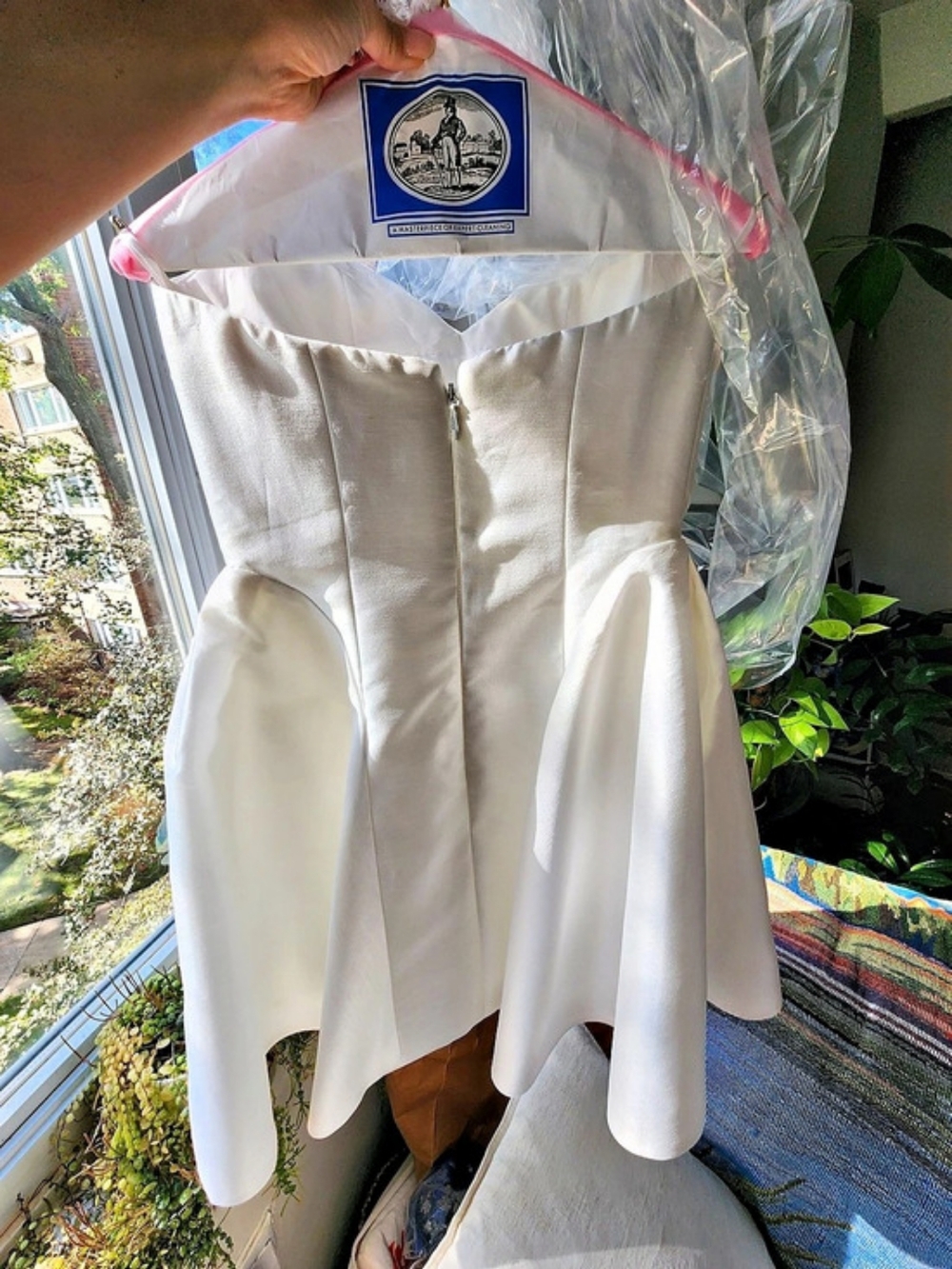 Jenny Yoo Micah Mini Strapless Dress in light ivory size 4 - Picture 5 of 6